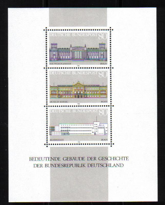 Germany  #1466  MNH  1986  historic buildings sheet