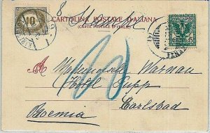 36810 - ITALY Czechoslovakia - Postal History - AMBULANT TRAIN postmark on CARD-