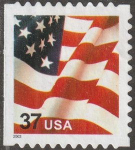 USA,  stamp, scott#3636,  used, hinged,  Flag,  First Class