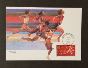 FDC Maxi Card Maximum First Day 1987 US Pan American Games Stamp Scott 2247 M114