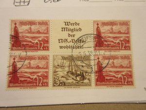 GERMANY Zusammendrucke Michel W130, W134 Block of 6  USED Lot-10 Cat €40