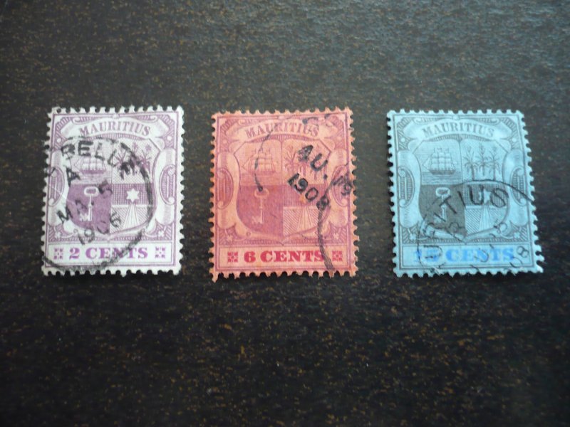 Stamps - Mauritius - Scott# 129,132,133 - Used Part Set of 3 Stamps