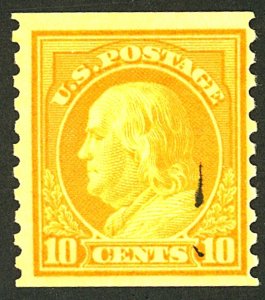 U.S. #497 MINT OG LH INK ON FRONT