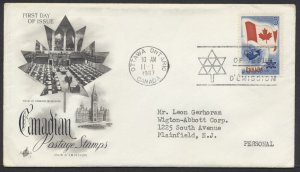 1967 #453 Confederation Centennial FDC Artcraft Cachet Flintkote Letter