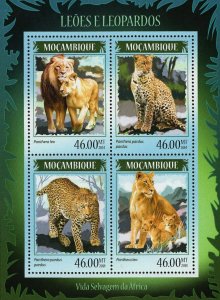 Lions Leopards Stamp Panthera Pardus Panthera Leo S/S MNH #7370-7373