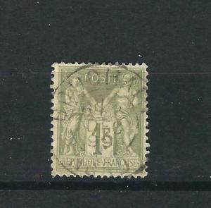 France 84 Y&T 82 1 Fr Olive Sage SOTN Bouchain F/VF 1877 SCV $7.50