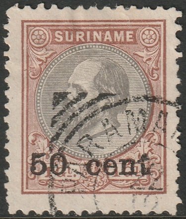 Suriname 1900 Sc 41 used small thin