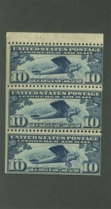 United States Postage Stamp #C10a MNH F/VF Booklet Pane of 3