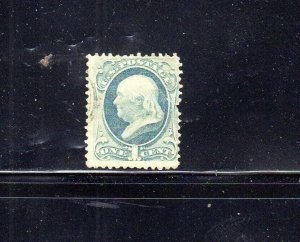 #145 1870 1c BEN FRANKLIN F-VF USED r