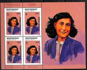76504 - MONTSERRAT - STAMP - JUDAICA Anne Frank  - Overprinted SPECIMEN 1998 