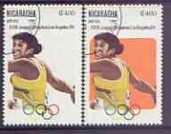 Nicaragua 1984 Olympic Games 4 cor Discus fine cto with o...