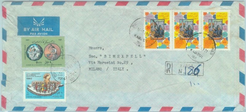 84613 - AFGHANISTAN - POSTAL HISTORY - Airmail COVER to ITALY 1981 Mining