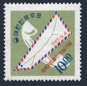 Korea South 488,hinged.Mi 514.Communications Day,1965.Airmail envelope,telephone