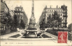 France Postcard 1909, Lyon Rhône, The Carnot Monument, L.L. ,VF Posted !