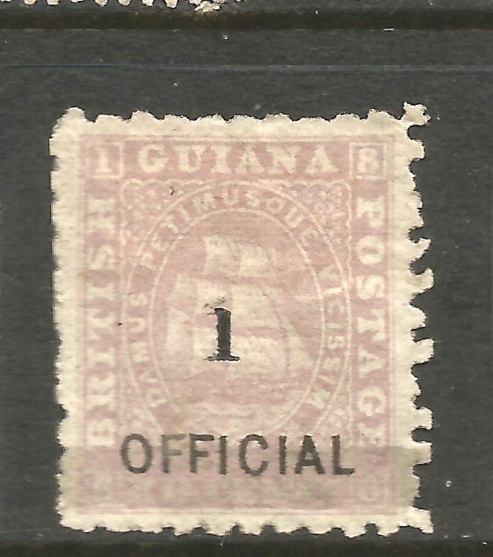 BRITISH GUIANA 1881  1 on 12c  SHIP  OFFICIAL   MH   SG 153