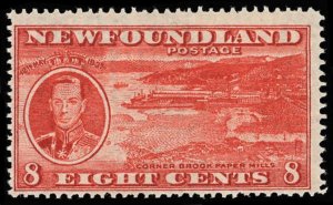 NEWFOUNDLAND Sc 236 F-VF/MNH - 1937 8¢ KGVI & Corner Brook Paper Mills