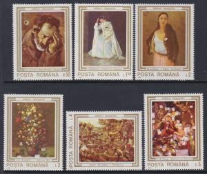 Romania 1990 Paintings Scott (3620-25) MNH