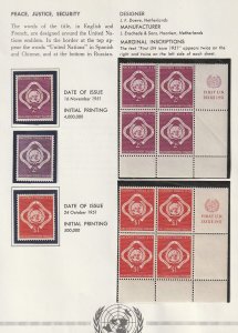 United Nations   NY  Sc#1-11  Mint Singles & MI/4 Blocks