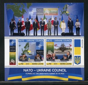 SIERRA LEONE NATO -UKRAINE COUNCIL SHEET MINT NH