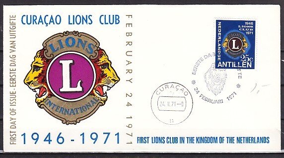 Netherlands Antilles. Scott cat. 328. Lion`s Club issue. First day cover. ^