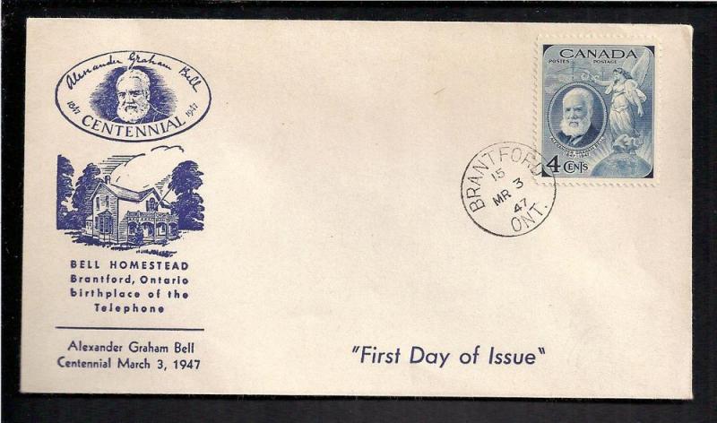 Canada 274 Alexander Graham Bell 1947 U/A FDC D630