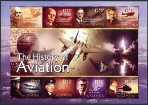 Gambia 2842 ah sheet, MNH. History of Aviation, 2004. Leonardo da Vinci, Murray,