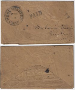 Circa 1850 - Stampless West Winsted, CT, to Maine -  H1037