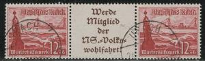 Germany Scott # B112 (2), label A11.2, used, se-tenant, Mi # W130