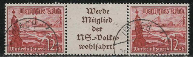 Germany Scott # B112 (2), label A11.2, used, se-tenant, Mi # W130