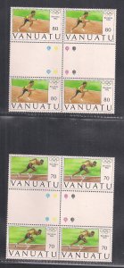 VANUATU SC# 570-72   GUTTER B/4   FVF/MNH 1992