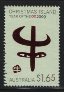 Christmas Island 2009 used Sc 480 $1.65 Chinese character for 'ox' ...