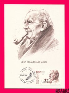 KYRGYZSTAN 2017 Famous People Writer John Ronald Reuel Tolkien Maxicard Card