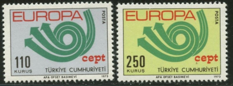 TURKEY Sc#1935-1936 1973 Europa Issue Complete OG Mint NH