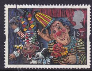 G.Britain 1995 Greetings in Art Circus Clowns 1st used