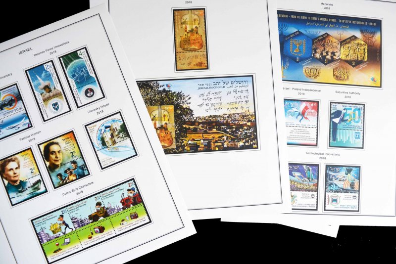 COLOR PRINTED ISRAEL [+TABS] 2011-2020 STAMP ALBUM PAGES (81 illustrated pages)