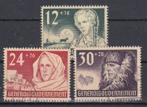 Generalgouvernement 1940 Sc#NB5-7 Mi#56-58 used (DR2008)
