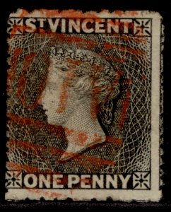 ST. VINCENT QV SG22, 1d black, FINE USED. Cat £16.