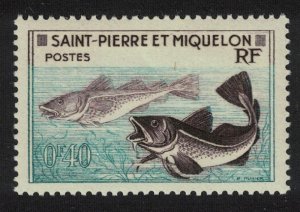 St. Pierre and Miquelon Codfish Fish 0.40Fr 1955 MNH SG#400