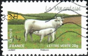 France 4574 - Used - (61c) La Mirandaise Cattle (2014) (cv $0.90)