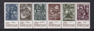 Faroe Islands   #115-120a  MNH 1984  booklet pane  fairytale illustrations