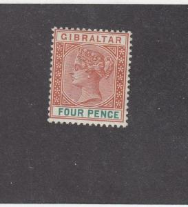 GIBRALTAR (MK1014) # 17 VF-MLH  4d  QUEEN VICTORIA /ORANGE-BROWN CAT VALUE $21