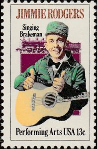 # 1755 MINT NEVER HINGED ( MNH ) JIMMIE RODGERS AND LOCOMOTIVE