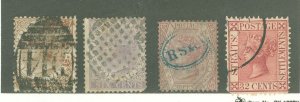 Straits Settlements #10/12/16/17 Used