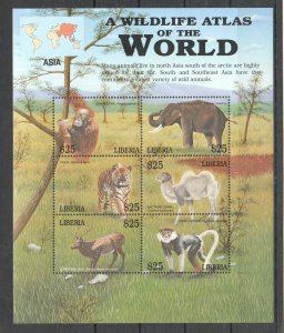 A1239 Liberia Fauna Wild Animals Wildlife Atlas Of The World Asia 1Kb Mnh