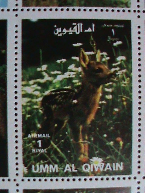 UMM AL QIWAIN--COLORFUL WILD ANIMALS LARGE SET -MNH SHEET. VERY RARE