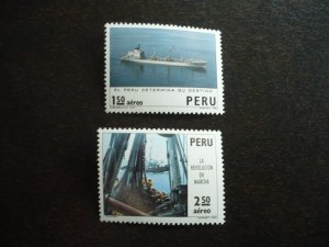 Stamps - Peru - Scott# C383-C384 - Mint Never Hinged Part Set of 2 Stamps