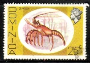 Marine Life, Crawfish, Dominica stamp SC#464 used