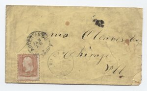 1860s Milford NH to Chicago IL advertised in circle auxiliary marking #65 [H.290