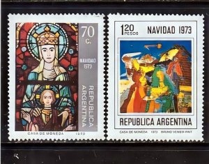 Argentina 1973 Sc#1011/1012 CHRISTMAS NATIVITY BY BRUNO VENIER Set (2) MNH