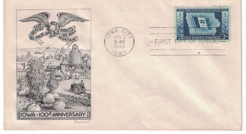 1946-1948 FDC's, Smartcraft cachets (3)